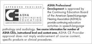 ASHA Approved CE Provider